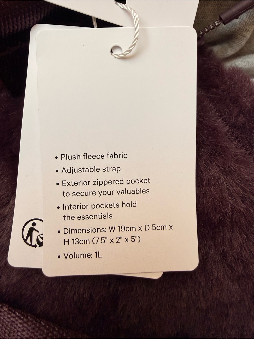 Lululemon maroon Faux-Fur Crossbody Bag with Gold Hardware - Picture 6 of 6